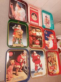 Coca-Cola 9 vassoi babbonatale Santa Claus vintage