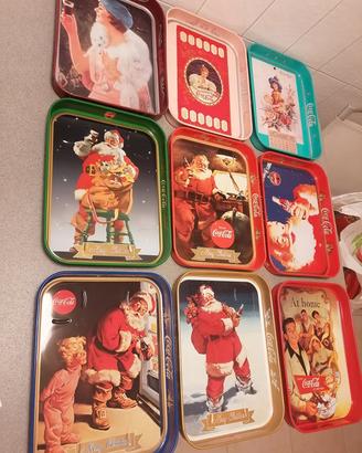 Coca-Cola 9 vassoi babbonatale Santa Claus vintage