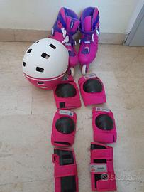 Roller + set protezioni + caschi roller/bici