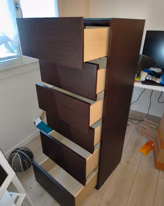 Settimanile Calligaris wengé 5 cassetti