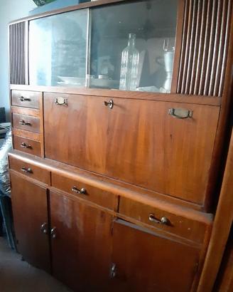 CREDENZA DISPENSA ANNI '50 4 SPORTELLI 6 CASSETTI