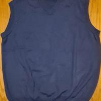 Gilet uomo lana, col. blu. Merino Blend. Taglia XL