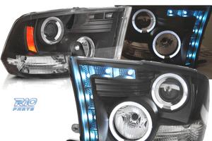 FARI PER DODGE RAM 09-11 LED OCCHI ANGELI NERI