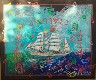 Enrico Manera 120x100cm tecnica mista su tela firm