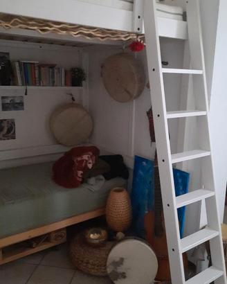 Soppalco legno ikea bianco