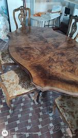 tavolo vintage con 6 sedie