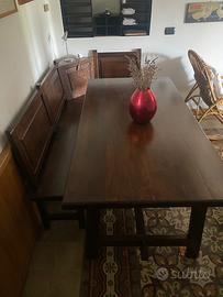 tavolo con panca angolare