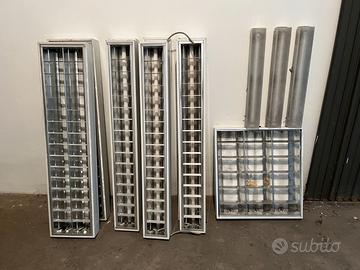 12 PLAFONIERE INDUSTRIALI  NEON/LED  DA SOFFITTO