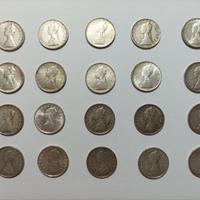 Lotto 20 monete da 500 lire in argento 835/1000