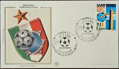 ITALIA FDC Filagrano GOLD Sampdoria campione 1991