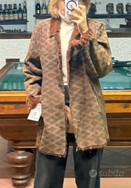 Giacca pelliccia lapin marrone reversibile