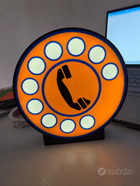 Lightbox Telefono Vintage LED Stampata in 3D