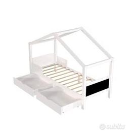Letto a casetta con 2 cassetti estraibili