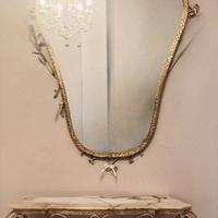 Consolle veneziana con specchiera e piano in marmo