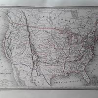 Carta geografica antica degli Stati Uniti