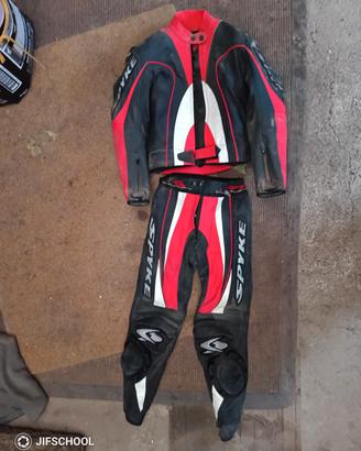tuta moto spyke+casco agv+ stivali