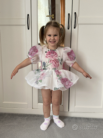 Abito cerimonia 12 mesi + fiocco capelli, unico 🩷