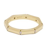 Anello fede ottagonale Baleani in oro e diamanti