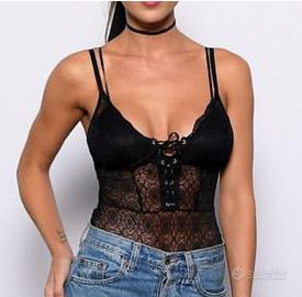 Body nero in pizzo, Tezenis