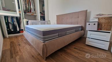 Letto Deva contenitore matrimoniale con piedini