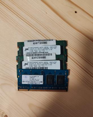 ram ddr2 so-dimm 512mb 3 pezzi