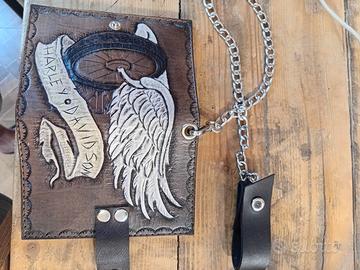 portafogli in cuoio  biker 