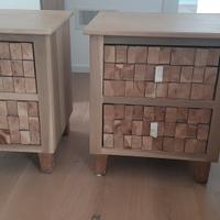 coppia comodini in legno 
