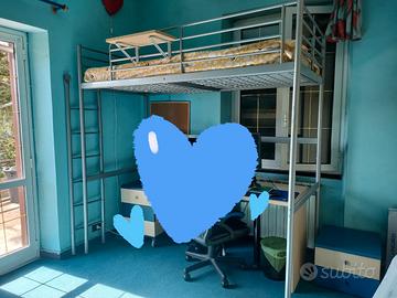 letto singolo a soppalco 