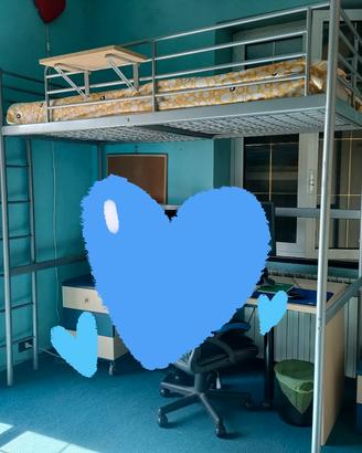letto singolo a soppalco 
