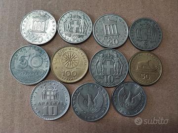 Lotto collezione 11 monete Grecia preeuro 