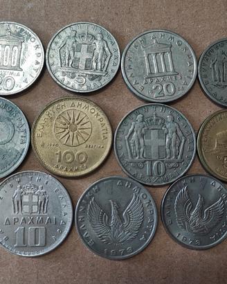 Lotto collezione 11 monete Grecia preeuro 