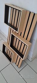 Set decorativo da parete in legno Ripiani design
