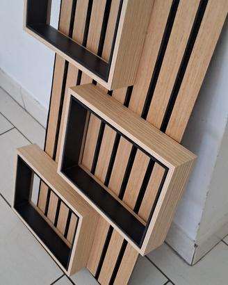 Set decorativo da parete in legno Ripiani design