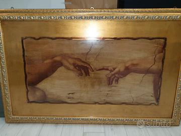 Quadro artigianale - Oro - La creazione di Adamo