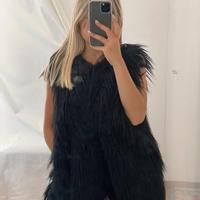 Pelliccia Imperial smanicata nero corvo S