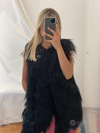 Pelliccia Imperial smanicata nero corvo S