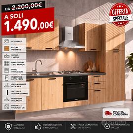 Cucina 255cm Rovere + Elettrodomestici. 1490€