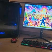 Gaming PC RTX con Monitor Curvo 144hz Ryzen e SSD