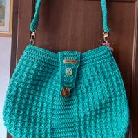 borsa all'uncinetto color tiffany 