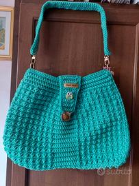 borsa all'uncinetto color tiffany 