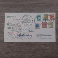 busta con francobolli polo nord Fogar autografata 