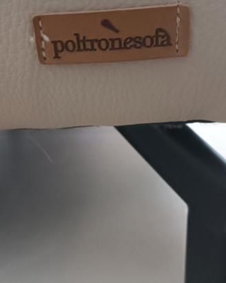 Divano in vera pelle con scislonga separata