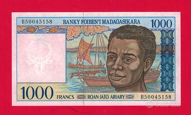 Banconota- Madagascar- 1000 Francs ( 200 Ariary)