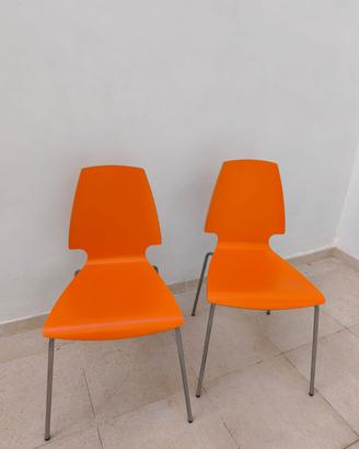 2 sedie Ikea vilmar arancioni