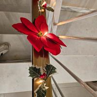 ghirlanda fiori natale led