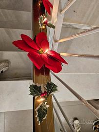 ghirlanda fiori natale led