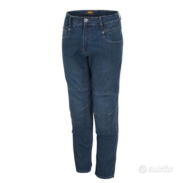 Jeans tecnici moto con protezioni MOORE QUATTRO CE KEVLAR Denim Blu -  Catania