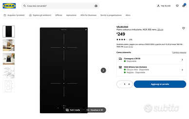 Piano cottura a induzione, IKEA 300 nero, 29 cm