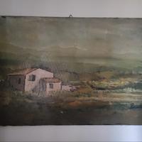 Tela dipinta quadro paesaggio campagna