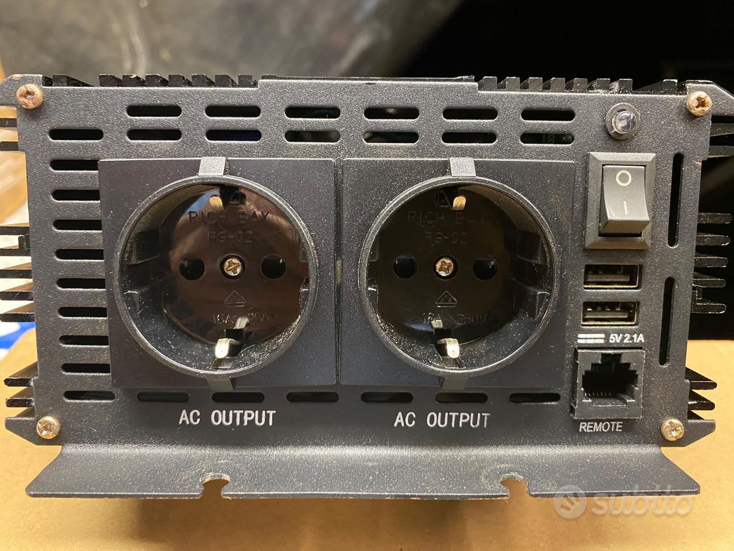 Inverter Onda Pura 1000W 12V/220V EDECOA - Con Telecomando E USB - Per Camper, Auto, Pannelli Solari - Foto 4